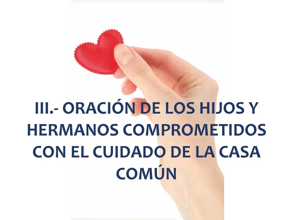 III.- ORACIÓN DE LOS HIJOS Y HERMANOS COMPROMETIDOS CON EL CUIDADO DE LA CASA COMÚN