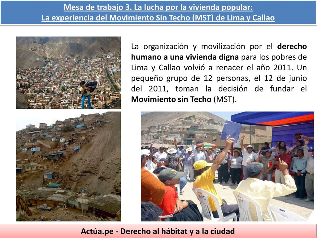 Mesa de trabajo 3. La lucha por la vivienda popular:
