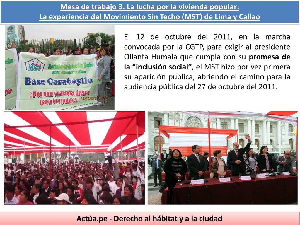 Mesa de trabajo 3. La lucha por la vivienda popular: