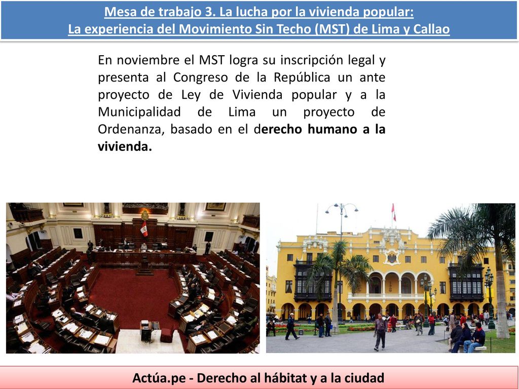 Mesa de trabajo 3. La lucha por la vivienda popular: