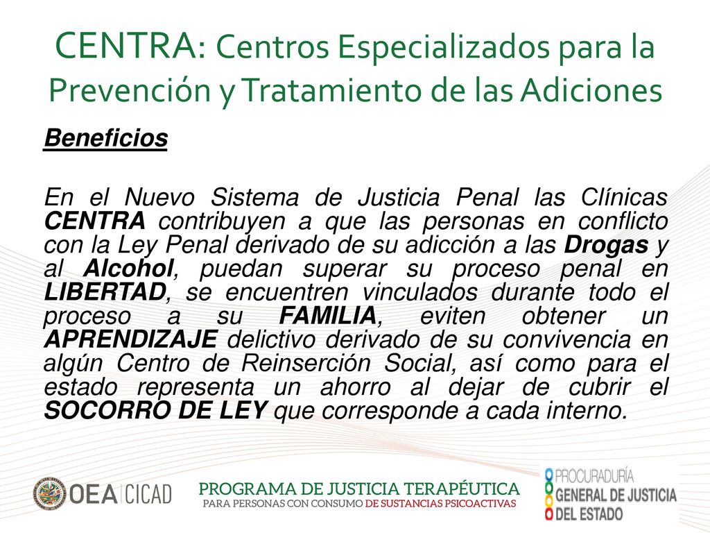 CENTRA: Centros Especializados para la Prevención y Tratamiento de las Adiciones