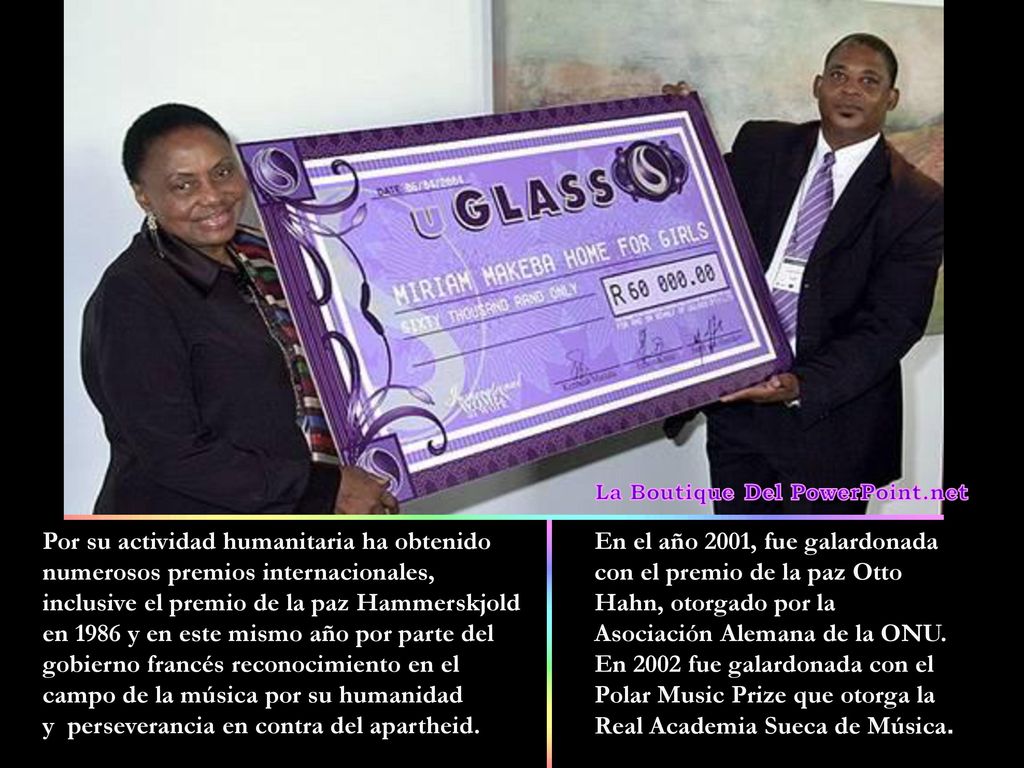Por su actividad humanitaria ha obtenido numerosos premios internacionales, inclusive el premio de la paz Hammerskjold