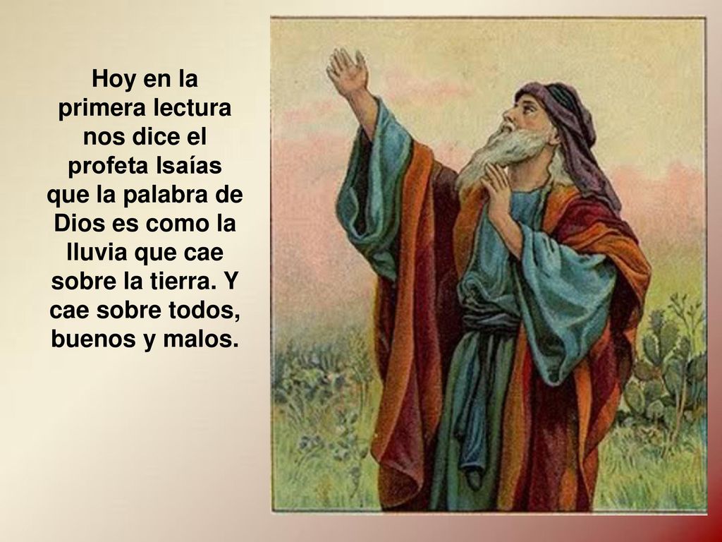 Hoy en la primera lectura nos dice el profeta Isaías que la palabra de Dios es como la lluvia que cae sobre la tierra.