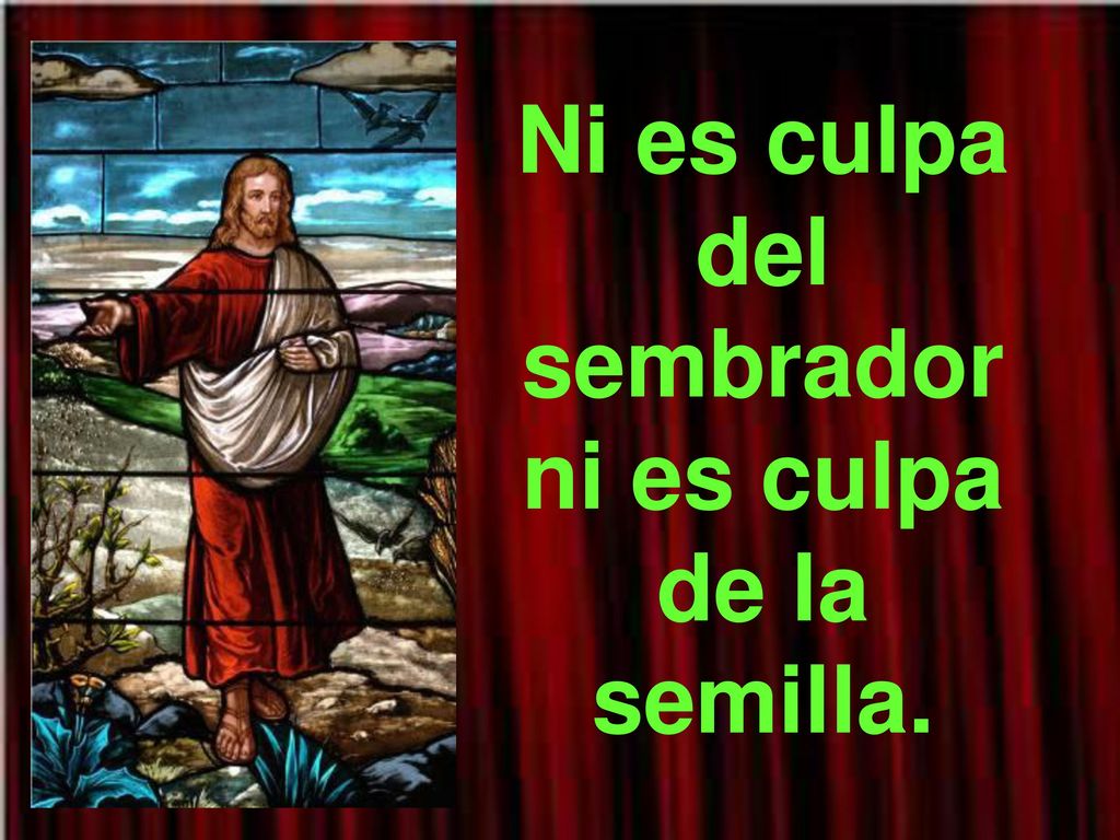 Ni es culpa del sembrador ni es culpa de la semilla.