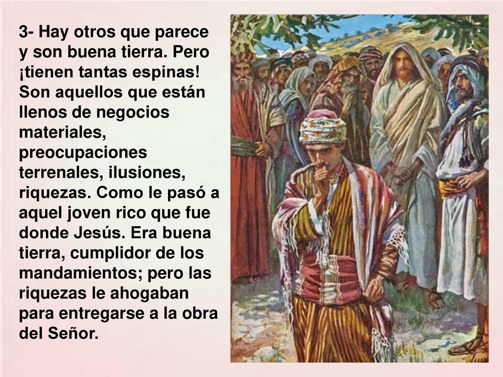 3- Hay otros que parece y son buena tierra. Pero ¡tienen tantas espinas.