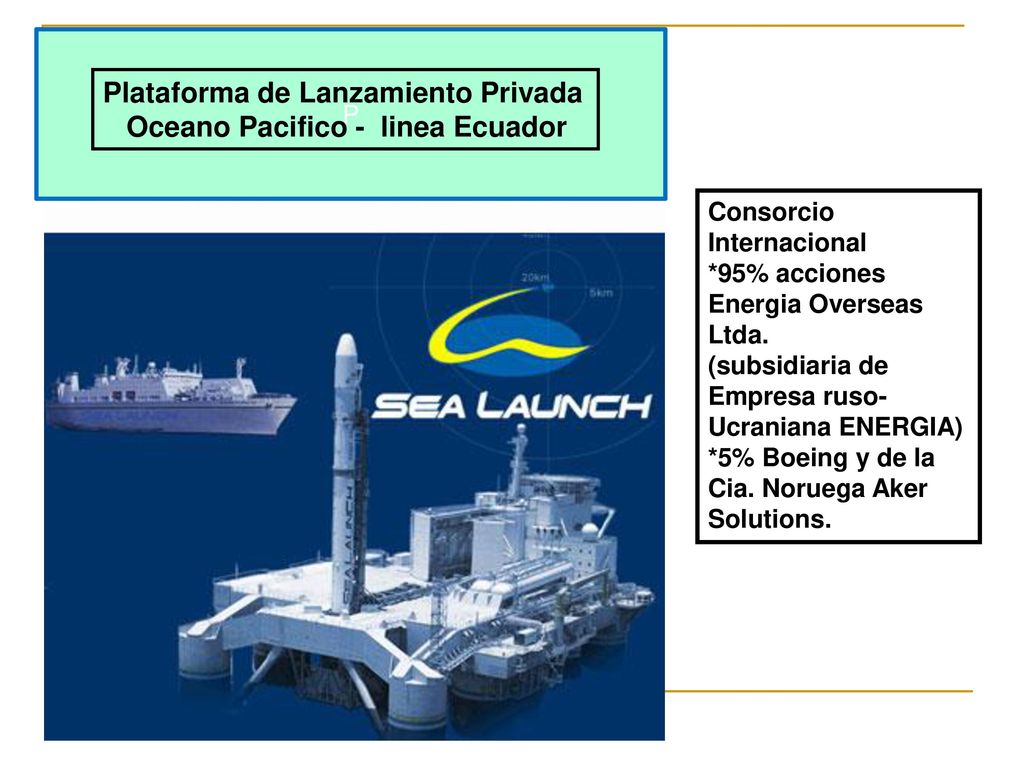 Plataforma de Lanzamiento Privada Oceano Pacifico - linea Ecuador