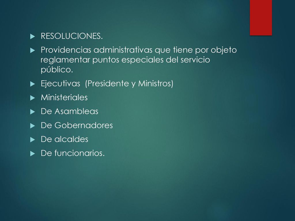 RESOLUCIONES. Providencias administrativas que tiene por objeto reglamentar puntos especiales del servicio público.