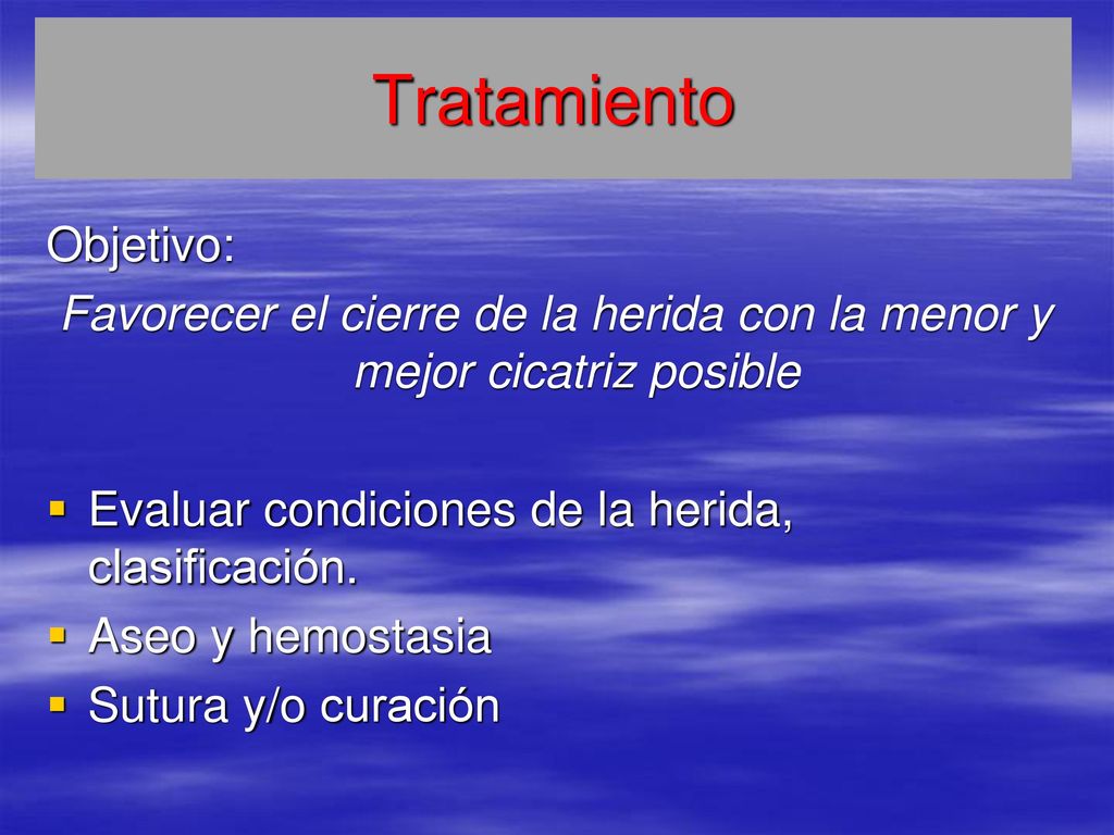 Favorecer el cierre de la herida con la menor y mejor cicatriz posible