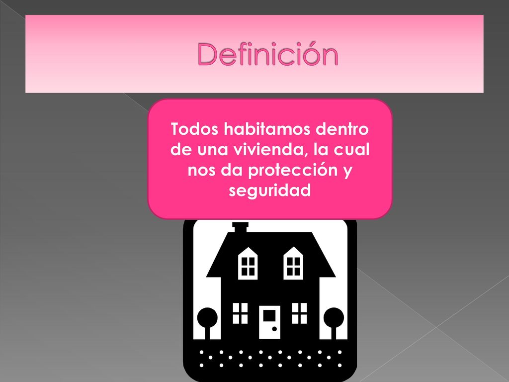 Definición Todos habitamos dentro de una vivienda, la cual nos da protección y seguridad