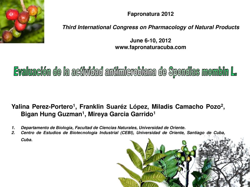Third International Congress on Pharmacology of Natural Products