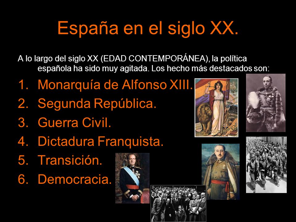 España en el siglo XX. Monarquía de Alfonso XIII. Segunda República.