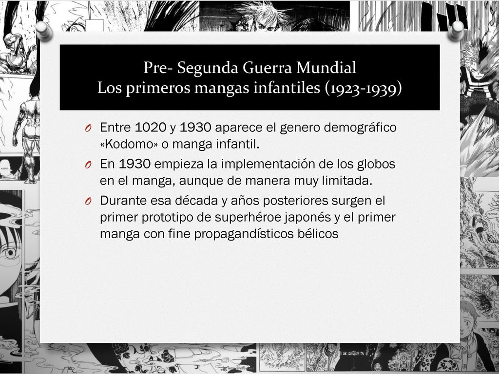 Pre- Segunda Guerra Mundial Los primeros mangas infantiles ( )