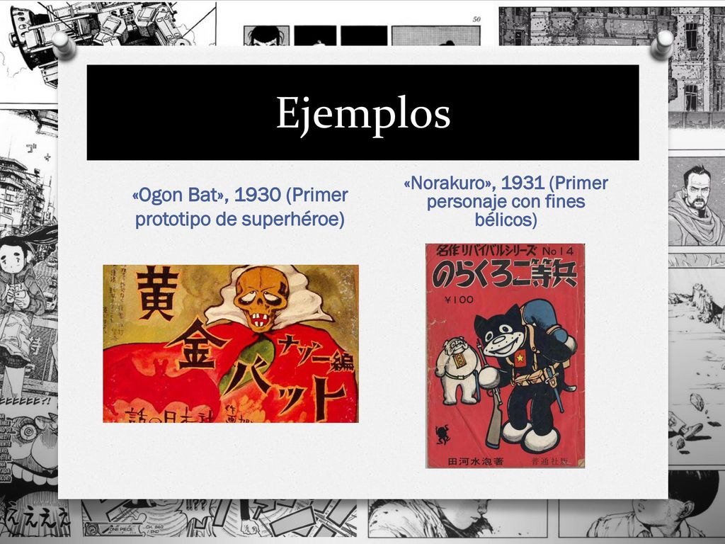 Ejemplos «Ogon Bat», 1930 (Primer prototipo de superhéroe)