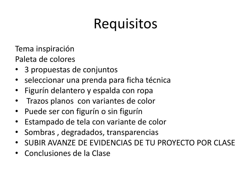 Requisitos Tema inspiración Paleta de colores