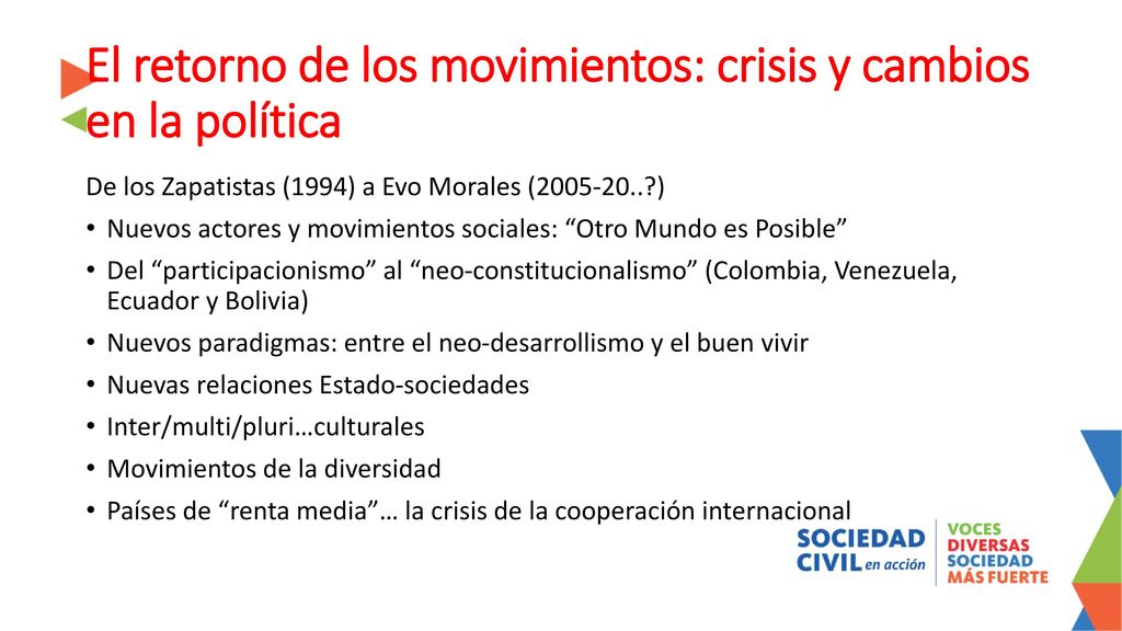 El retorno de los movimientos: crisis y cambios en la política