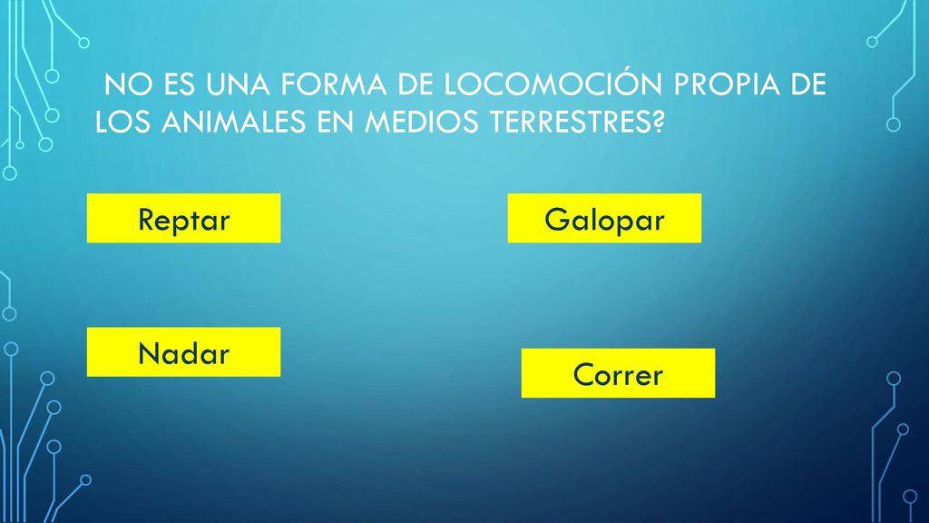 No es una forma de locomoción propia de los animales en medios terrestres