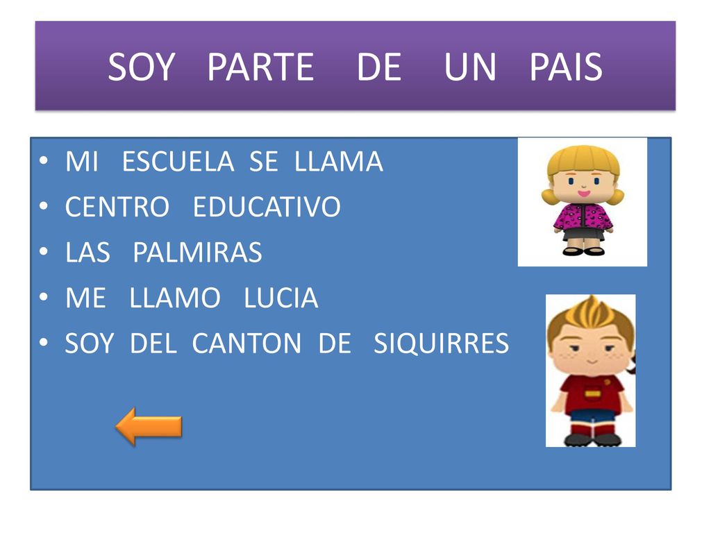 SOY PARTE DE UN PAIS MI ESCUELA SE LLAMA CENTRO EDUCATIVO LAS PALMIRAS