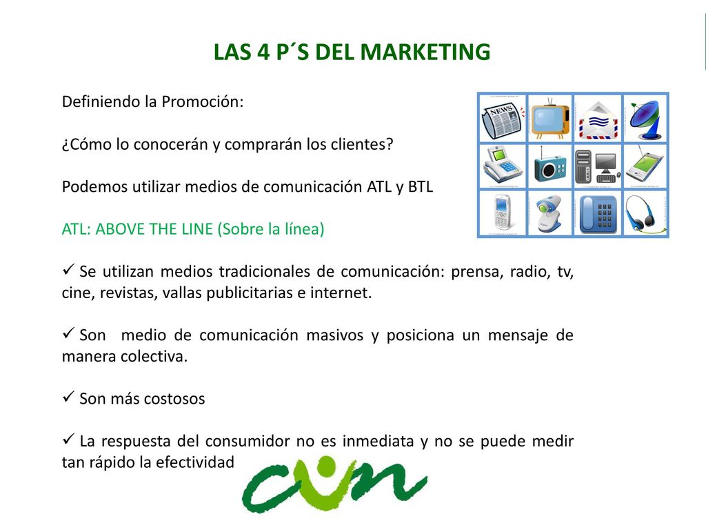 LAS 4 P´S DEL MARKETING Definiendo la Promoción:
