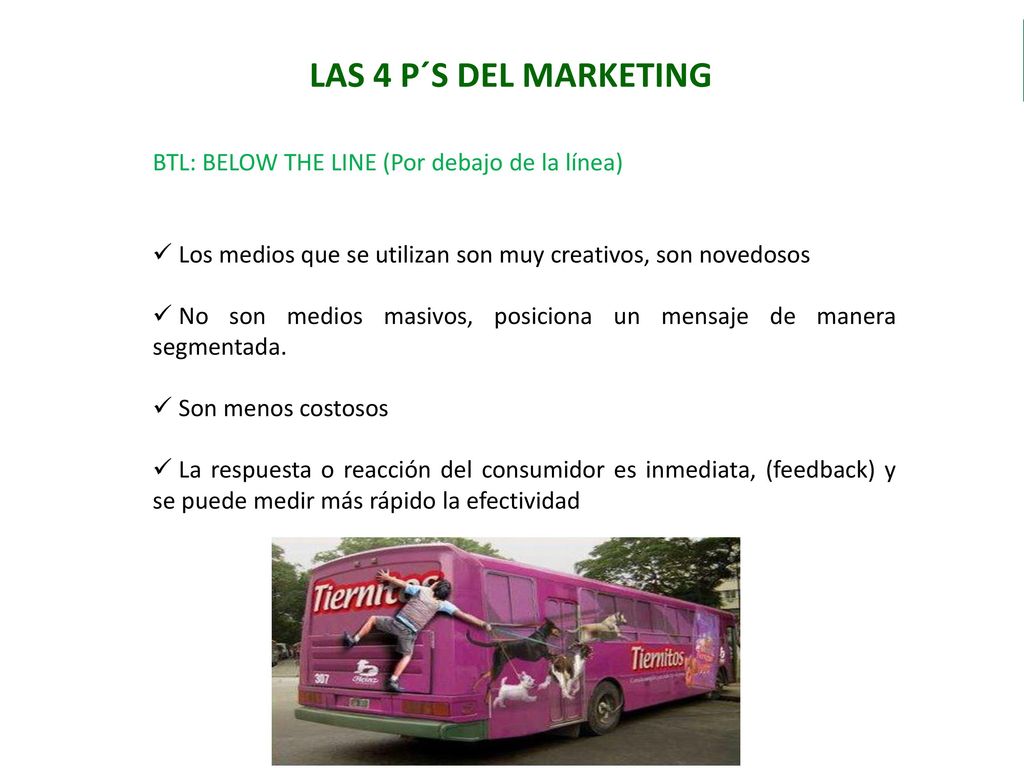 LAS 4 P´S DEL MARKETING BTL: BELOW THE LINE (Por debajo de la línea)
