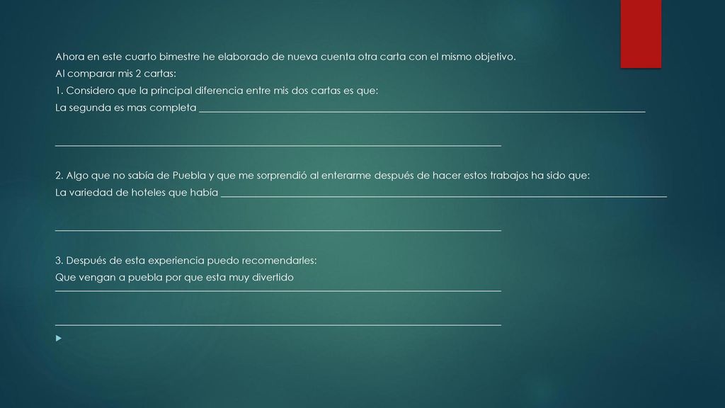 Ahora en este cuarto bimestre he elaborado de nueva cuenta otra carta con el mismo objetivo.
