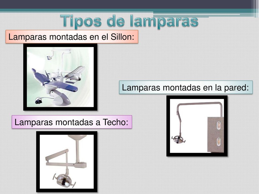 Tipos de lamparas Lamparas montadas en el Sillon: