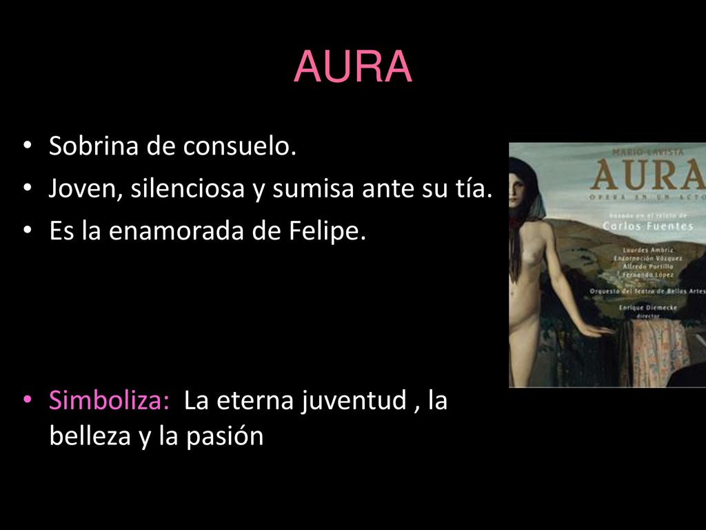 AURA Sobrina de consuelo. Joven, silenciosa y sumisa ante su tía.