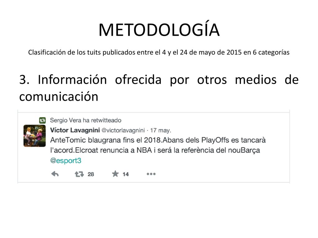 METODOLOGÍA 3. Información ofrecida por otros medios de comunicación