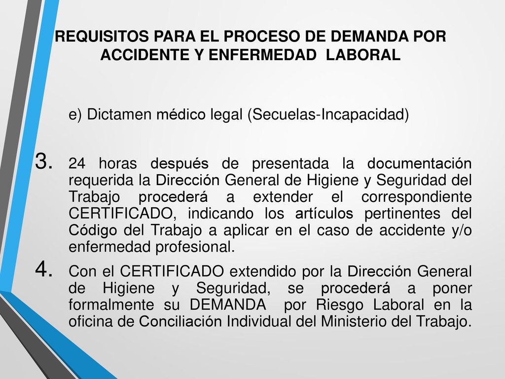 REQUISITOS PARA EL PROCESO DE DEMANDA POR ACCIDENTE Y ENFERMEDAD LABORAL