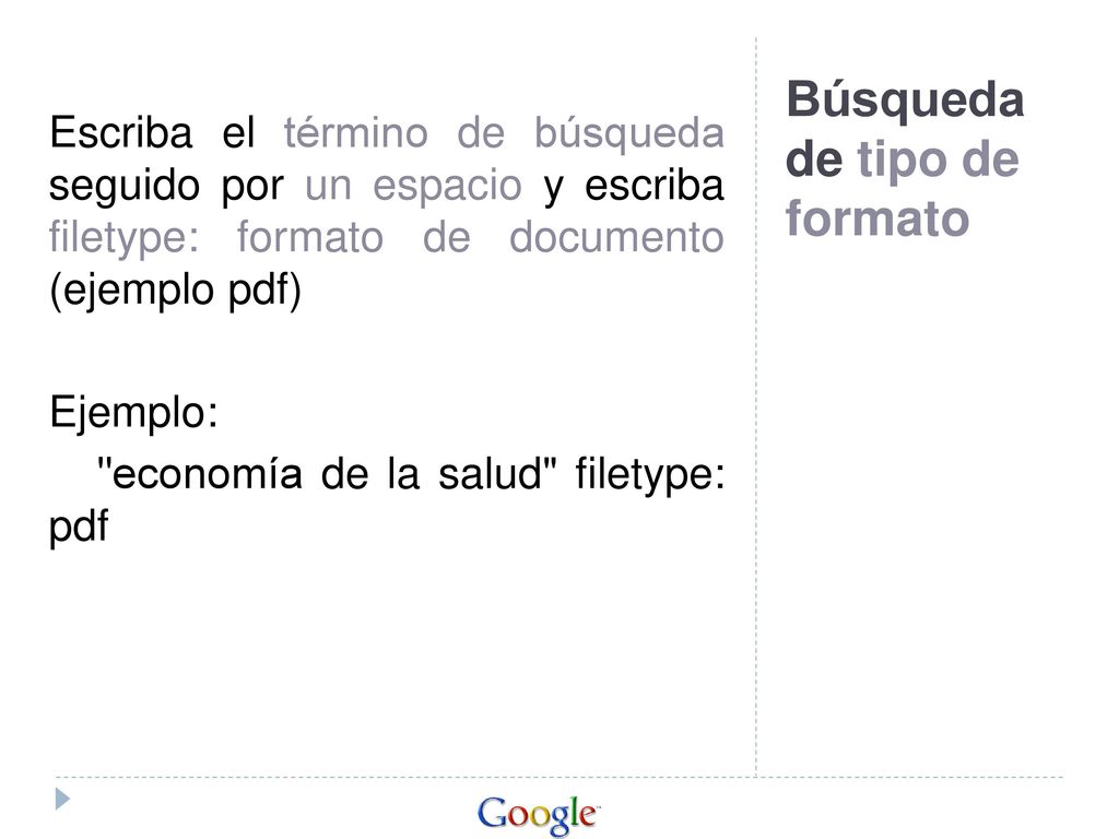 Búsqueda de tipo de formato