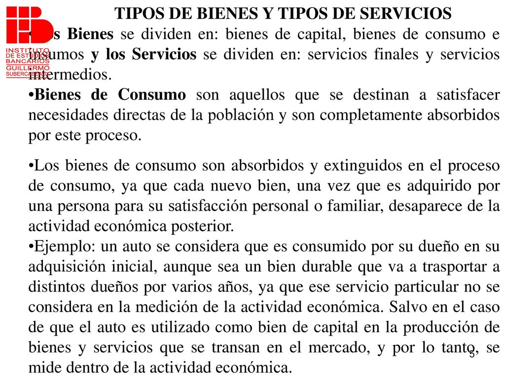 TIPOS DE BIENES Y TIPOS DE SERVICIOS