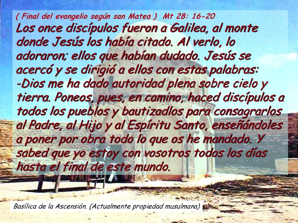 ( Final del evangelio según san Mateo ) Mt 28: 16-20