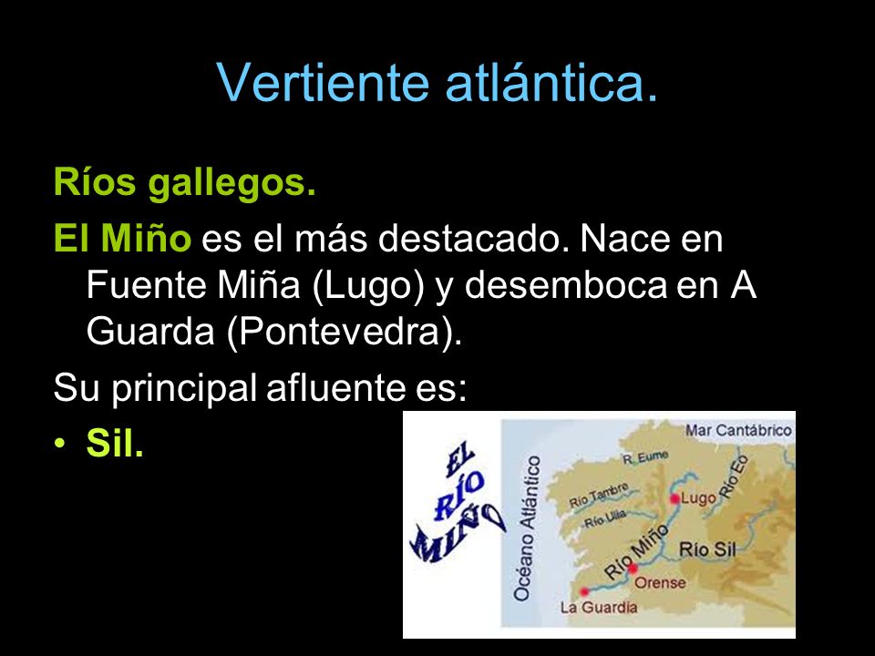 Vertiente atlántica. Ríos gallegos.