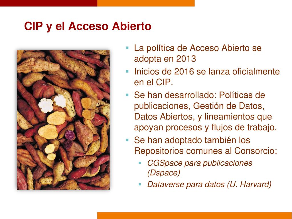 4/14/2018 CIP y el Acceso Abierto. La política de Acceso Abierto se adopta en Inicios de 2016 se lanza oficialmente en el CIP.