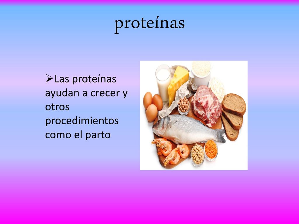 proteínas Las proteínas ayudan a crecer y otros procedimientos como el parto