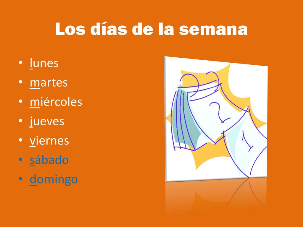 Los días de la semana lunes martes miércoles jueves viernes sábado