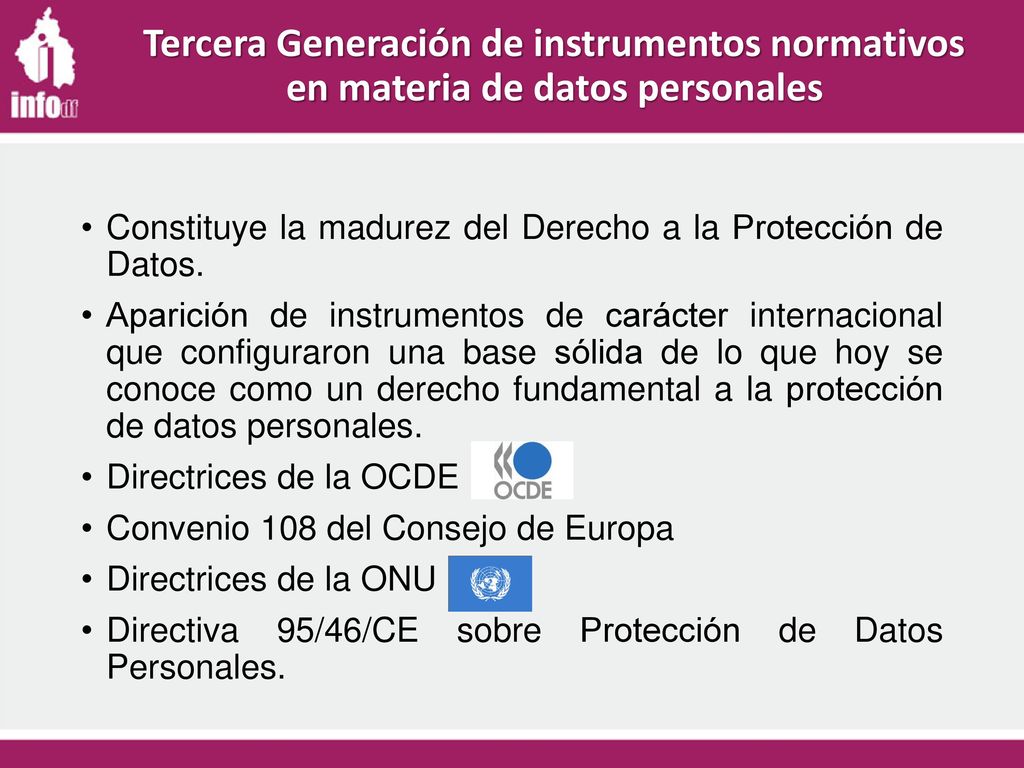 Tercera Generación de instrumentos normativos en materia de datos personales