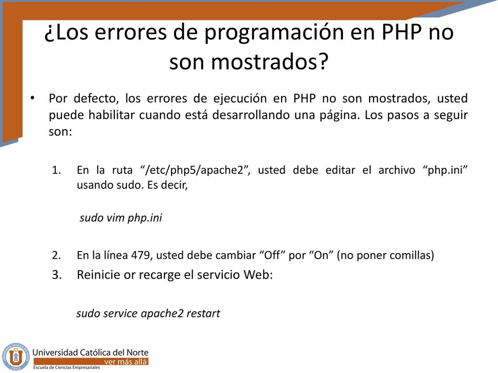 ¿Los errores de programación en PHP no son mostrados