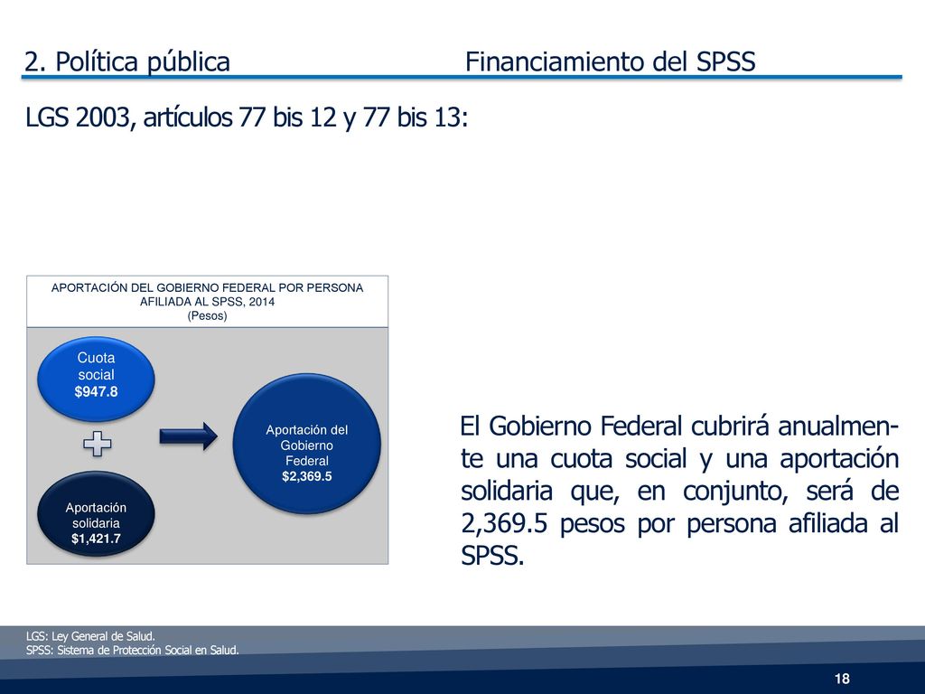Financiamiento del SPSS LGS 2003, artículos 77 bis 12 y 77 bis 13: