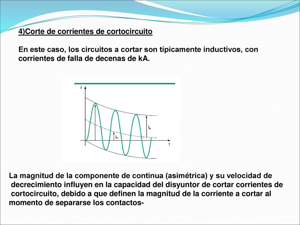 4)Corte de corrientes de cortocircuito