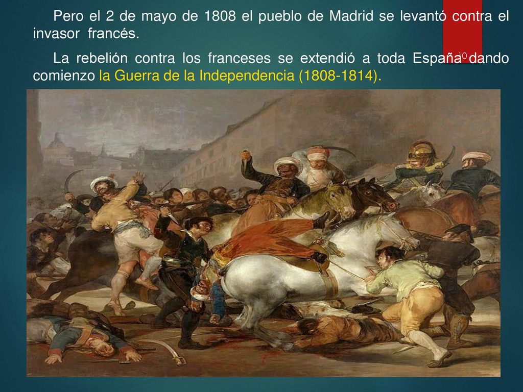 Pero el 2 de mayo de 1808 el pueblo de Madrid se levantó contra el invasor francés.