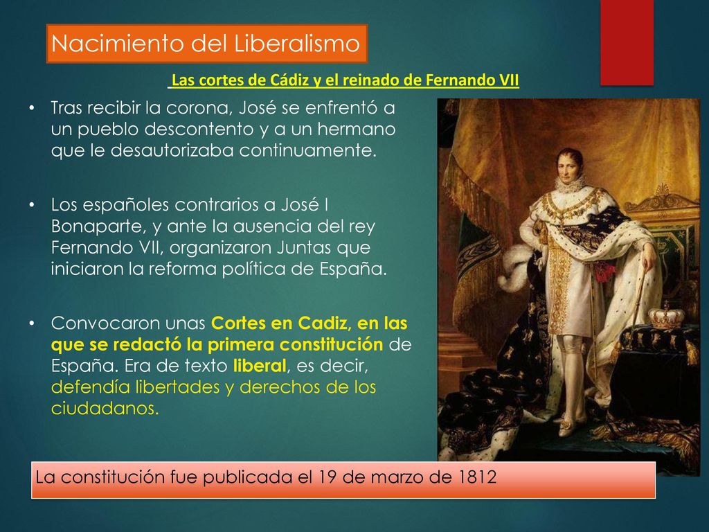 Las cortes de Cádiz y el reinado de Fernando VII