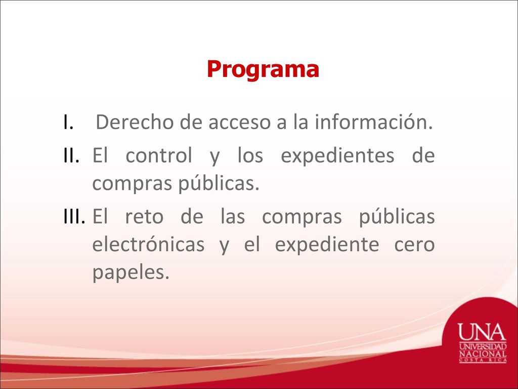 Programa Derecho de acceso a la información. El control y los expedientes de compras públicas.