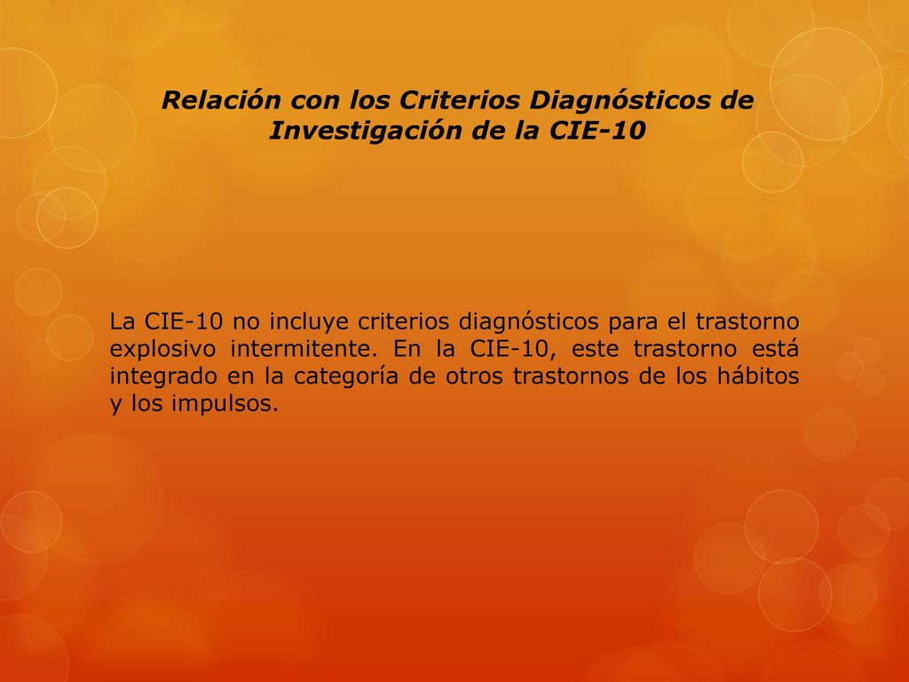 Relación con los Criterios Diagnósticos de Investigación de la CIE-10