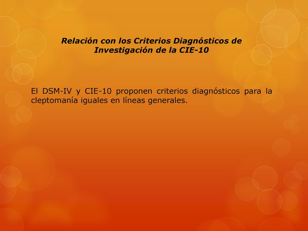 Relación con los Criterios Diagnósticos de Investigación de la CIE-10