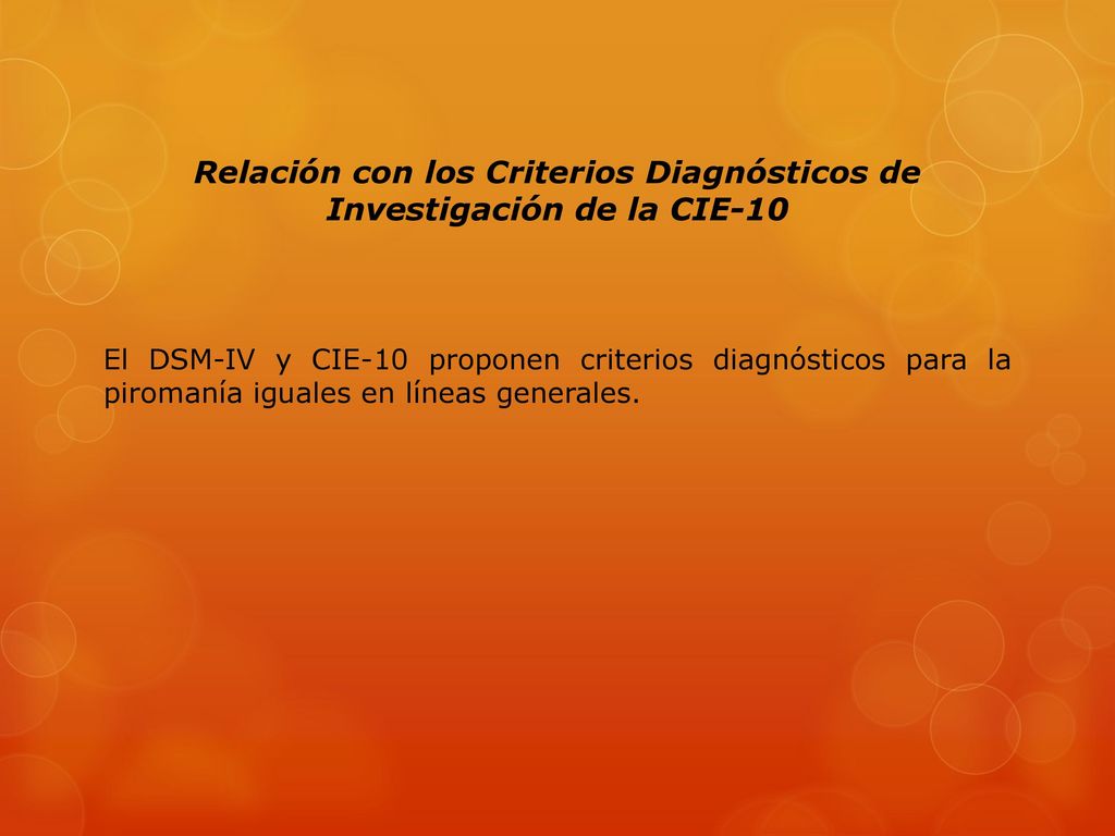 Relación con los Criterios Diagnósticos de Investigación de la CIE-10