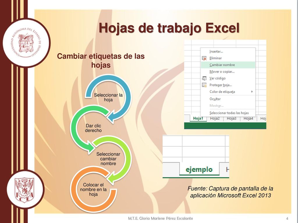 Cambiar etiquetas de las hojas