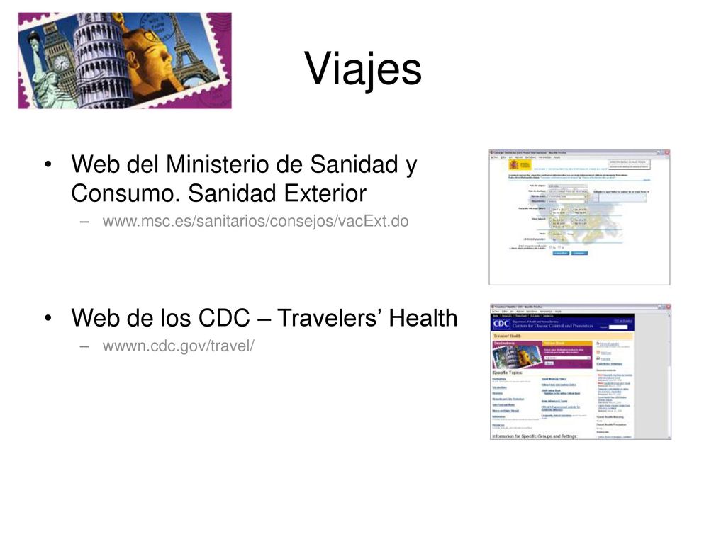 Viajes Web del Ministerio de Sanidad y Consumo. Sanidad Exterior