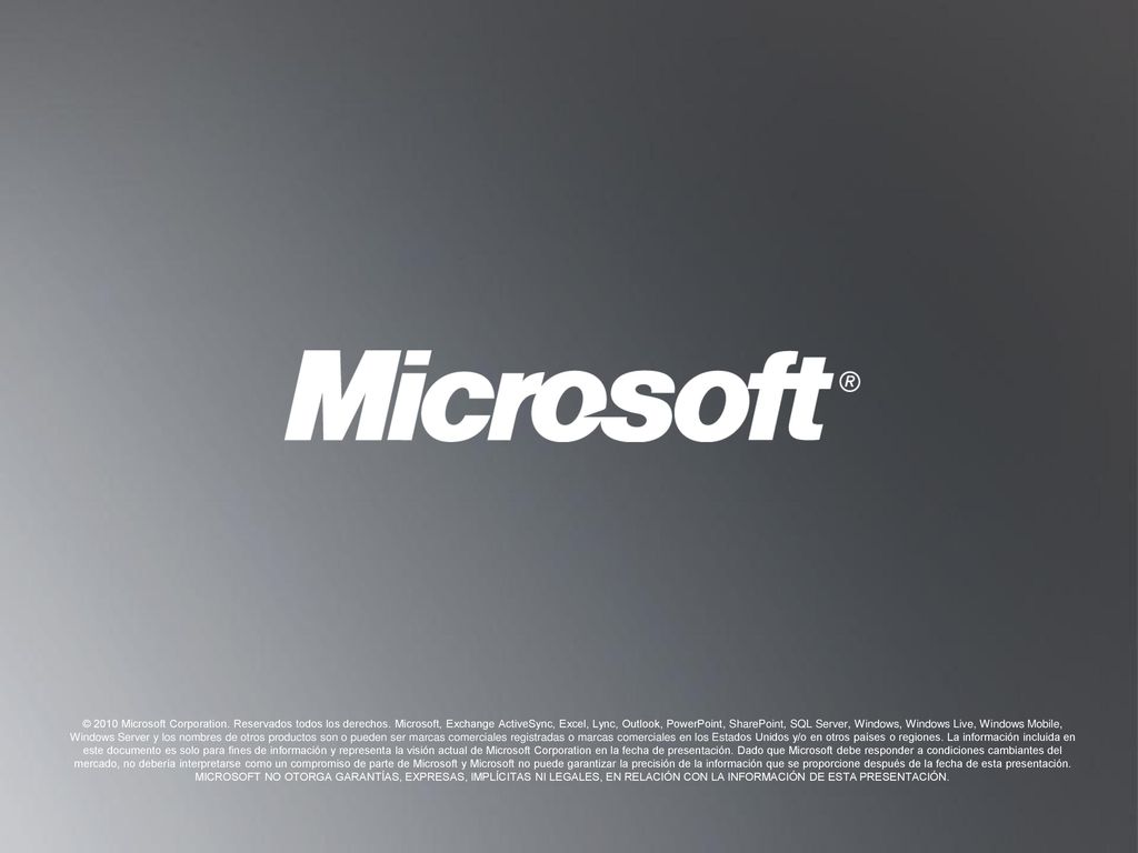 © 2010 Microsoft Corporation. Reservados todos los derechos