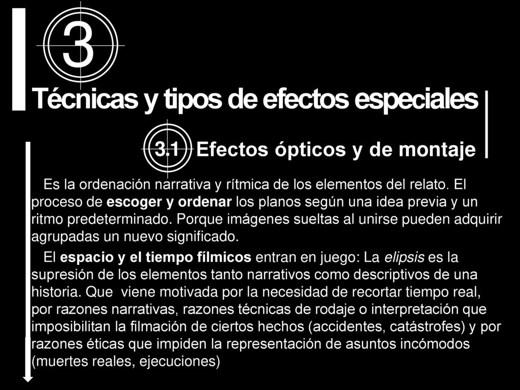 Técnicas y tipos de efectos especiales
