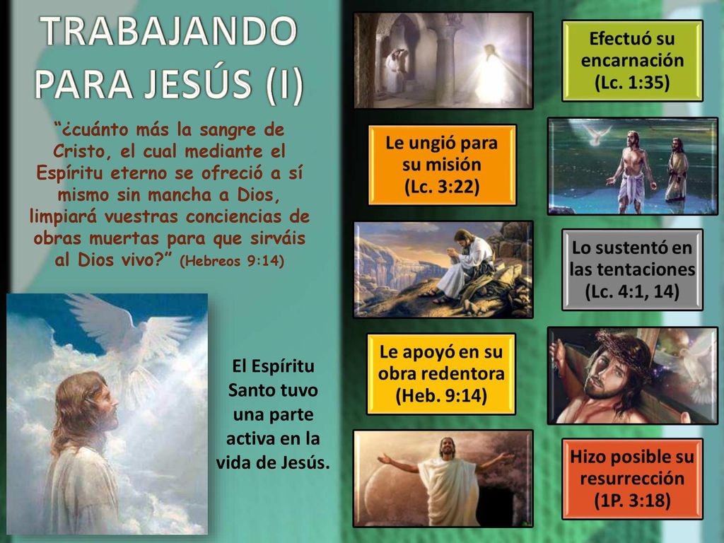 El Espíritu Santo tuvo una parte activa en la vida de Jesús.